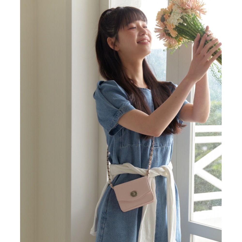 OVHEE ミニョンマイクロバッグミニョンマイクロバッグ-クリームピンク