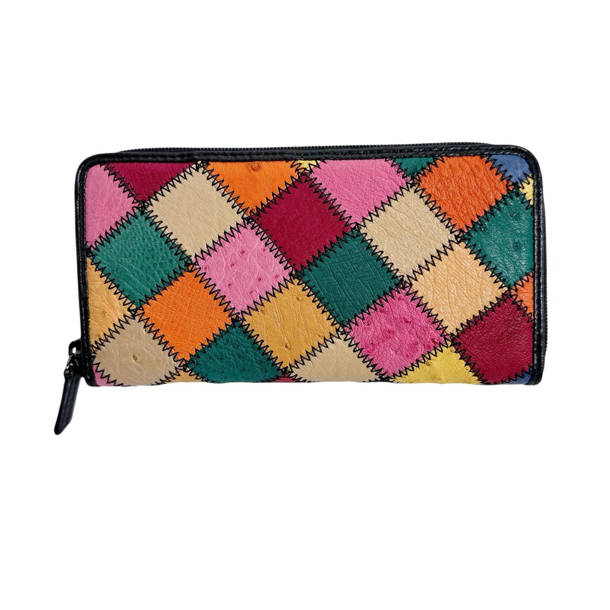 LB-5055 ラウンドファスナー マルチカラー パッチワーク マルチカラー