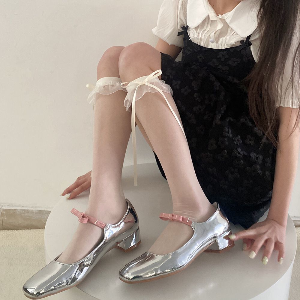 【1つ買うと10つ無料】オーバーニーストッキングレースレースストッキング夏の弓ピュアバレエ牛のための女性jk語