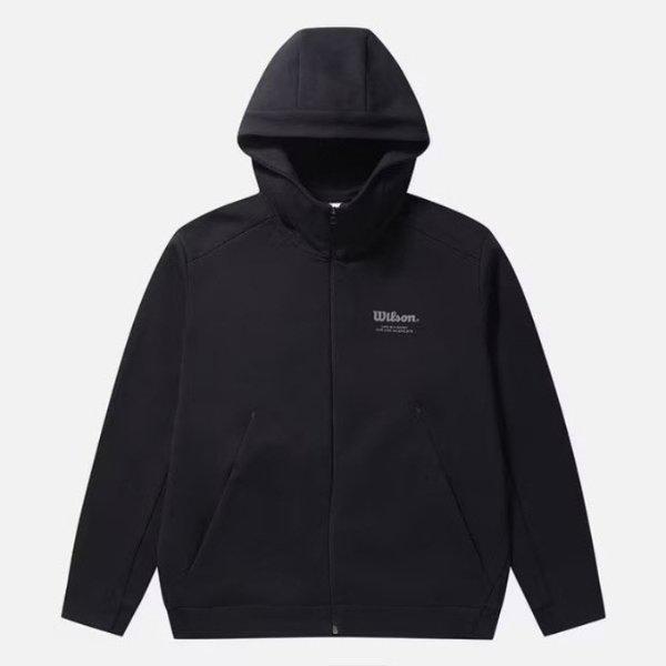 M フード付きジップアップ LQC W243003LFJ81-BLK ユニ エッセンシャル テクニカルコットン フード付きジップアップ