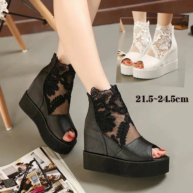 【急速出荷!】1つ買うと10個サンダル レディース 厚底 ウェッジソール レース 靴 美脚 大人 シンプル ブラック ホワイト 505230235240245 F 36,184円