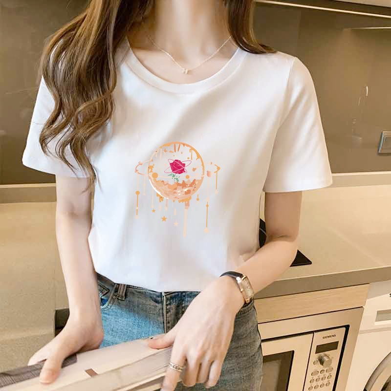 21新しい夏の韓国の女性の半袖tシャツ女性のルーズハイウエスト