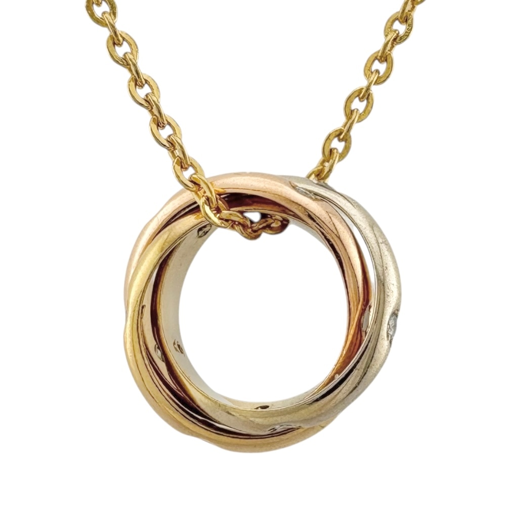 カルティエ ベビートリニティ ネックレス 18金 K18イエローゴールド ダイヤモンド CARTIER 中古 美品
