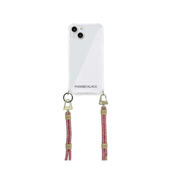 PHONECKLACE クロスボディストラップ付きクリアケース for iPhone 13 Rainbow PN21596i13RBiPhoneX