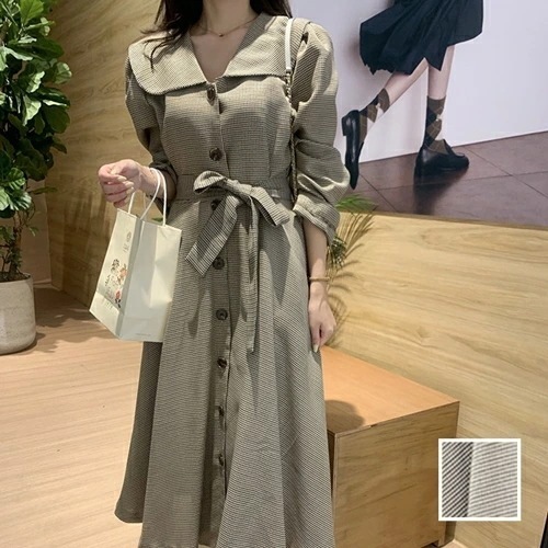 ワンピース カジュアル ロング マキシ丈ワンピ 韓国 ファッション レディース 秋 冬 カジュアル コーデ シンプル 定番 セレカジ 20代 30代 40代 2025 ビッグカラー ガンクラブチ