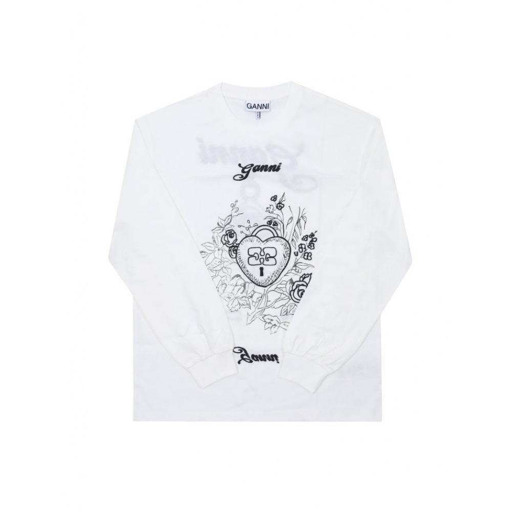 ガニ女性用グラフィックプリントロングスリーブ T シャツ (T4139 135)