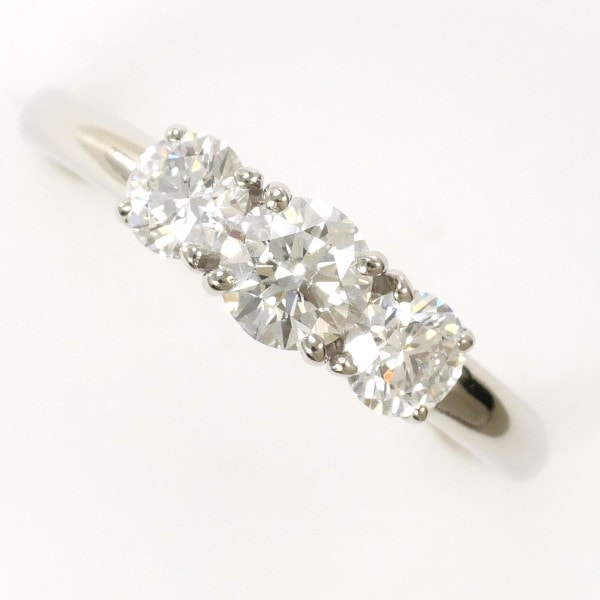 PT900 プラチナ リング 11号 ダイヤ 0.354 SI2 0.216 0.219 SI1中古