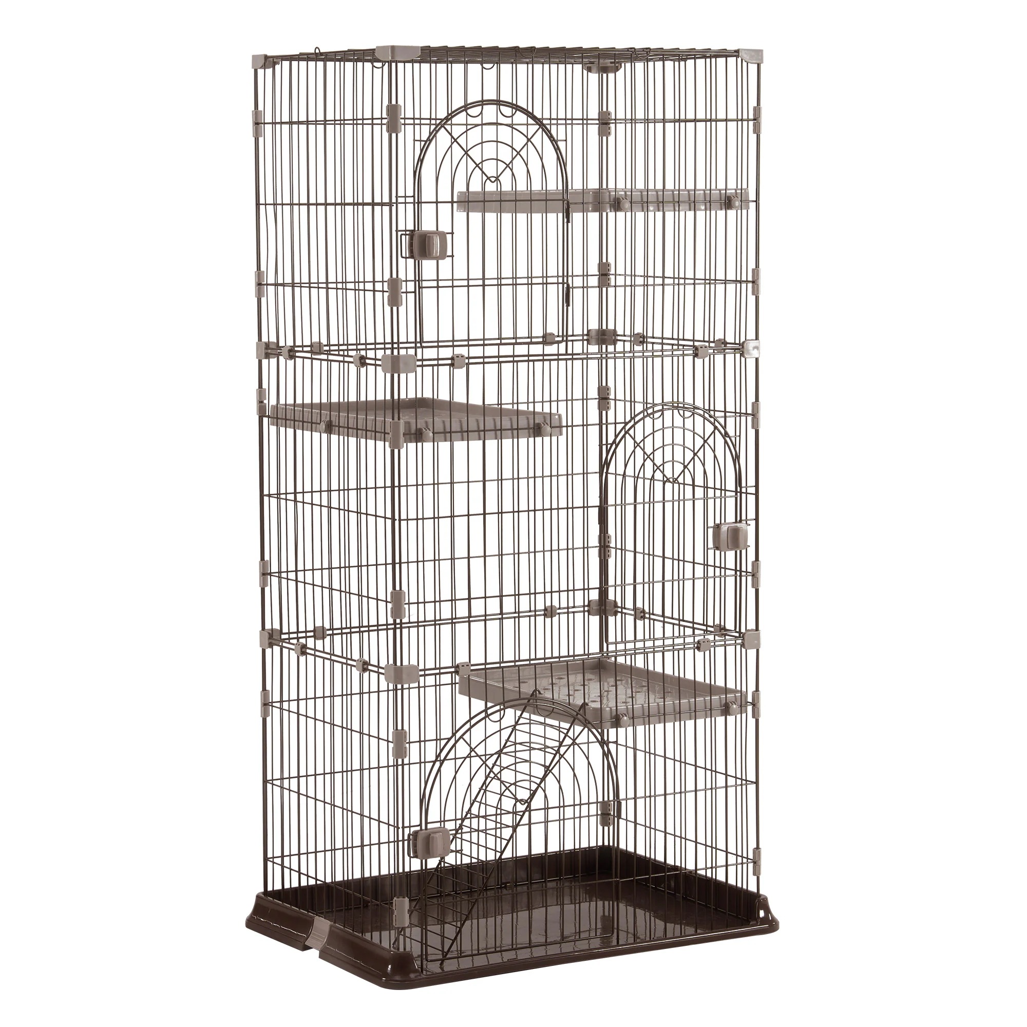 【国内出荷】おしゃれ 猫 ケージ キャットケージ 3段 猫ゲージ おしゃれ キャットハウス ネコ ハウス 多段 留守番 保護 脱走防止 多頭飼いペットケージ【ブラワン】【M サイズ】