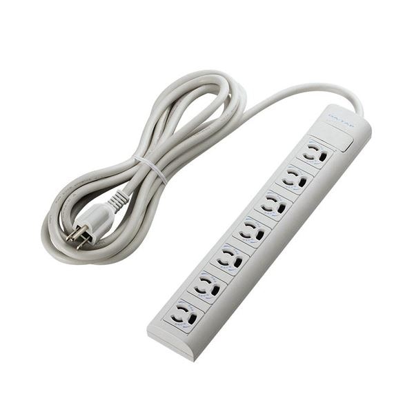 （まとめ）エレコム EU RoHS指令準拠抜け止めマグネット雷PCタップ 3P・7個口 3.0m T-ECOY053NDA 1個(×2セット)