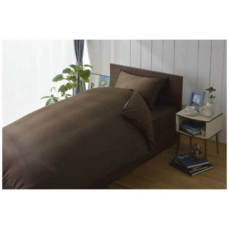 生毛工房　掛け布団カバー 80サテン ダブルロングサイズ (綿100%/190×230cm/ショコラブラウン)