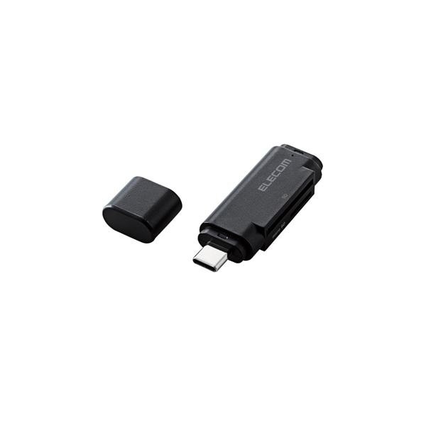 （まとめ） エレコム メモリリーダライタ／Type-Cコネクタ／直挿しタイプ／SD+microSD用／ブラック MR3C-D011BK (×2セット)
