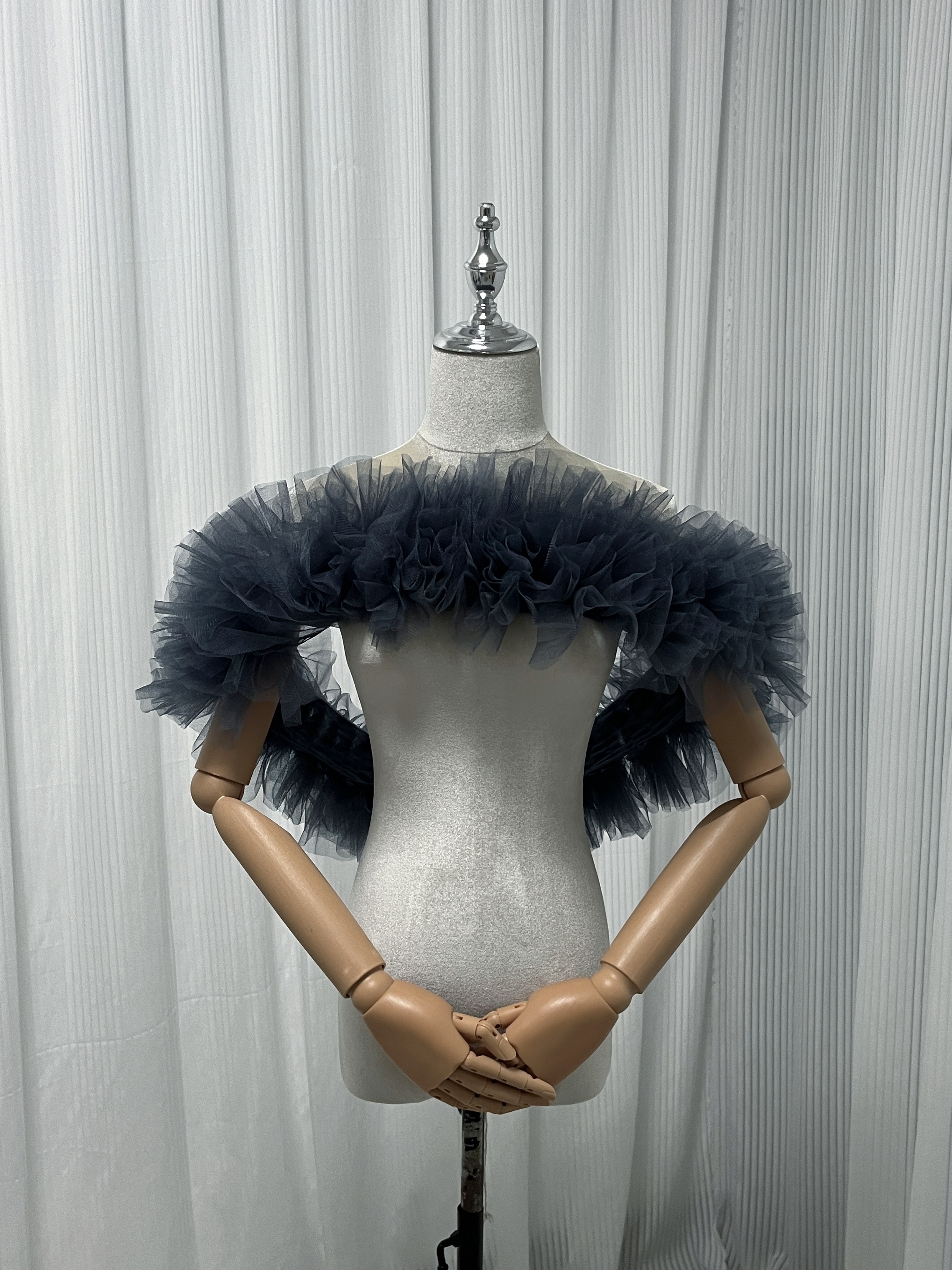 オフショルダー ネイビー ソフトチュール 編み上げ 可愛い 前撮り