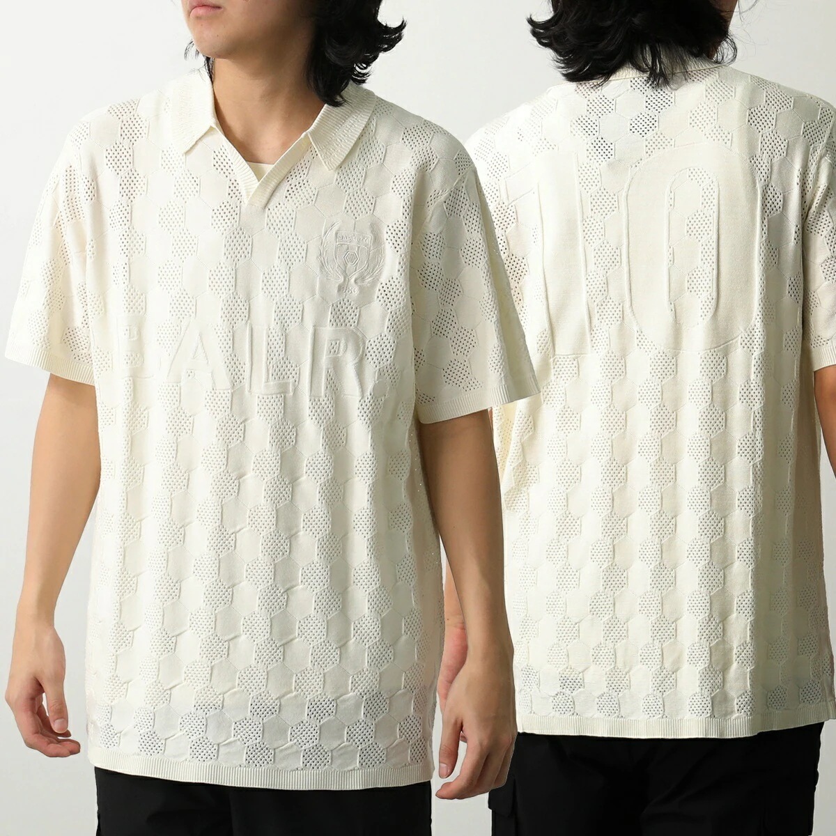 BALR. ボーラー ニット GOTL Knit Football Jersey B1278.1001 メンズ 半袖 セーター ロゴ Light-Beige