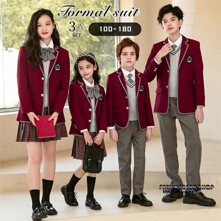 【制服標準装備】入学式 3点セット セットアップ 男の子 女の子 制服 スクール 学生服 スーツ おしゃれ 子供服 卒服 発表会 冠婚葬祭 通学 卒業式 お受験 面接 結婚式 女子高生