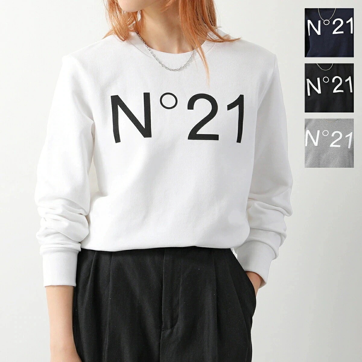 N21 KIDS ヌメロヴェントゥーノ キッズ スウェットシャツ N21588 N0154 レディース ガールズ 長袖 ロゴ コットン クルーネック カラー4色