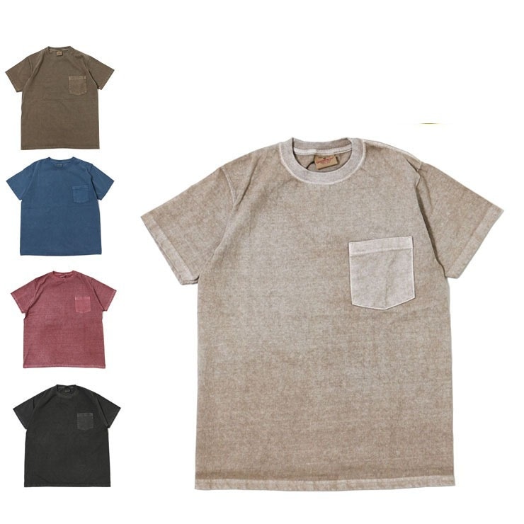 Tシャツ 半袖 ショートスリーブ ポケット ティー ピグメントダイ 040116 アメリカ製 【セール品の為返品・交換不可商品】