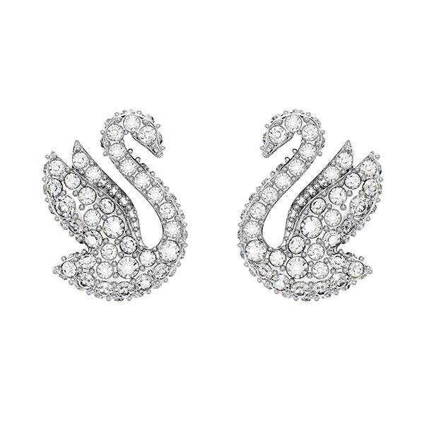 ピアス スタッド アクセサリー クリスタル ロジウムコーティング ホワイト 白鳥 スワンモチーフ Iconic Swan 5647873