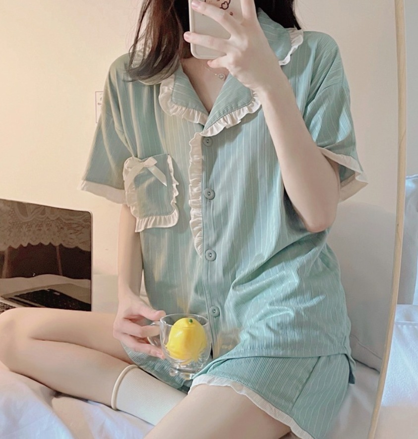 ルームウェア パジャマ デート モテアイテム 部屋着 ナイトウェア 半袖 フリル リボン 可愛い きれいめ 上品 おしゃれ かっこいい 可愛い ラブリー キュート ガーリー クール モード系