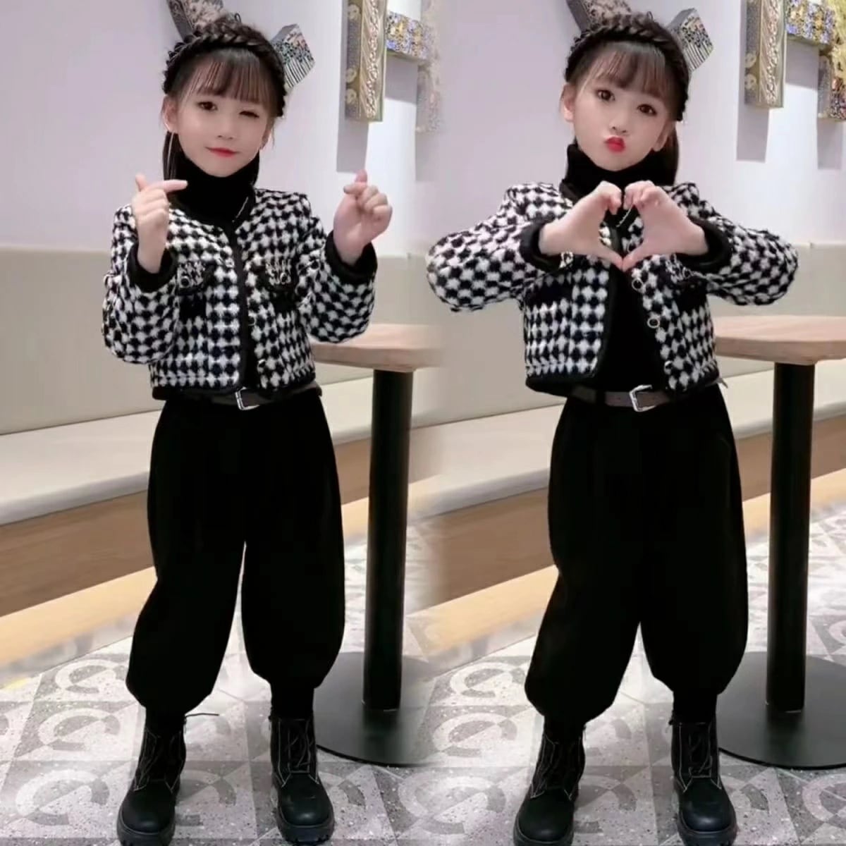 子供服 セットアップ ショートコート+長ズボン ２点セット 女の子 上下セット 入学式 ショートカーディガン 上下セットキッズ 卒園式 卒業式 入園式 ラシャコート 子供服 セットアップこども 韓国こ