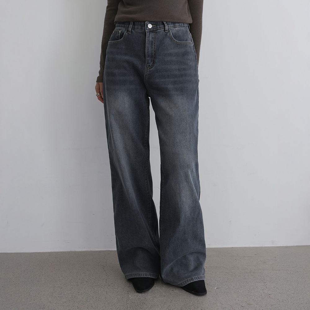 +起毛ver/S-2XL/ショーロンキビオプションベジアン隠しバンディングスパンワイドパンツ - 2タイプ