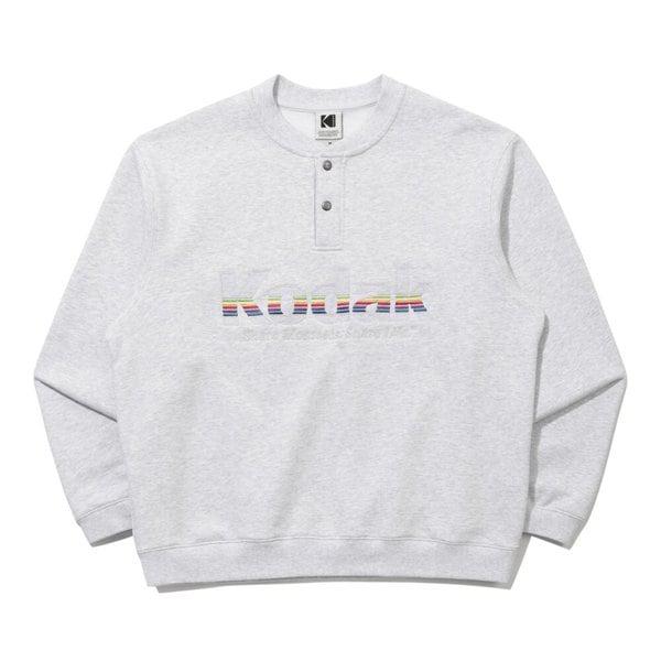 アパレル レインボー ヘンリーネック スウェットシャツ M.GREY K6123LFSP2MGR