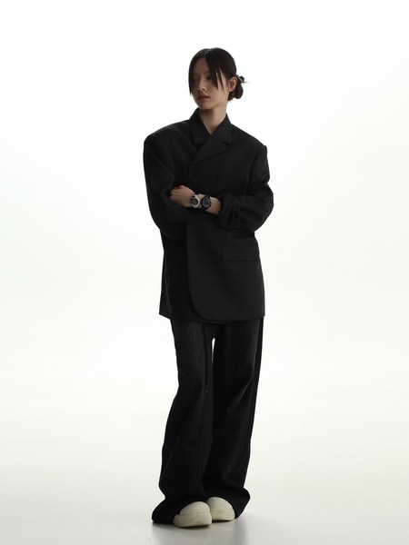 秋季用ジャケット男性用最上級の高級細格子質感ブラックスーツを拒否する理由