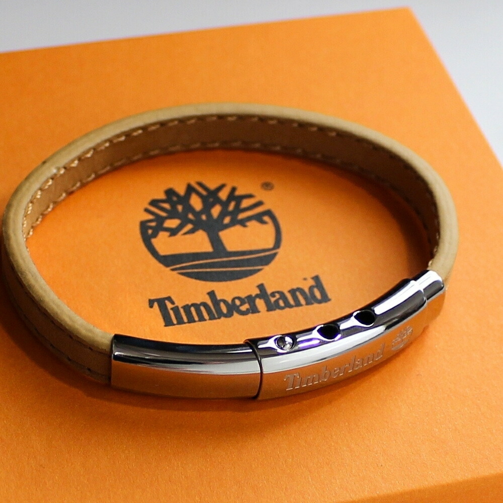 正規品 ティンバーランド ブレスレット シンプル ユニセックス メンズ レディース ブラウン シルバー金具 おしゃれ ブランドアクセサリー ペア対応 誕生日 プレゼント ギフト 男性 女性 TDAGB