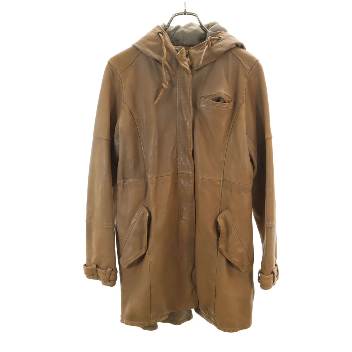 AVIREX Belle アヴィレックス ベル シープスキン レザーコート M ベージュ レディース 古着 4,424円