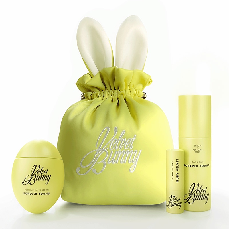 [数量限定] [公式] ギフトBOX付き！お得なギフトセット ハンドクリーム＋リップセラム＋パフュームミスト＋バニーポーチ (グリーン)