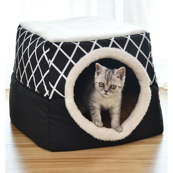 猫ハウス 猫ベッド ペットベッド 犬ベッド 犬 猫 ペットソファー ハウス 2IN1 クッション 可愛い ふわふわ 柔らかい 選べる２色 panni