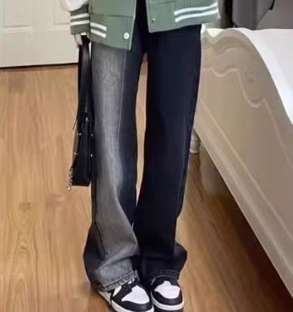 レディース パンツ ボトムス Gパン ワイドパンツ ワイド ストリート 配色 カラーデニム おしゃれ かっこいい こなれ感 ラフ メンズライク ボーイッシュ スポーティー ルーズ 個性的 主役級