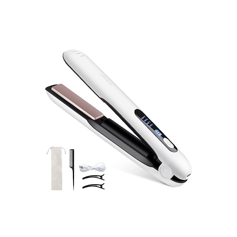 ヘアアイロン コードレスヘアアイロン USB充電式 ストレートアイロン カールミニヘアアイロン ワイヤレス ヘアアイロン 持ち運び用ヘアアイロン 4段階温度設定可能 前髪 男女兼用 携帯用 軽量 旅行