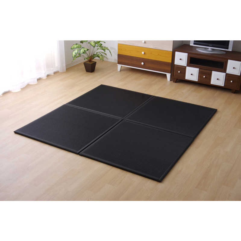 イケヒコ　ユニット畳　スカッシュBK U畳 9枚セット（／82×82×1.7cm／連結ジョイント付き）