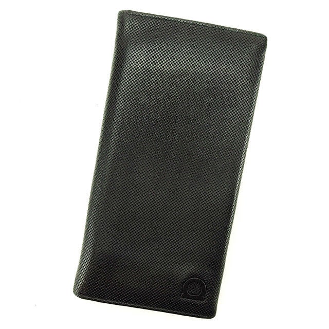 長財布 財布 ファスナー付き 二つ折り ガンチーニ ブラック 中古