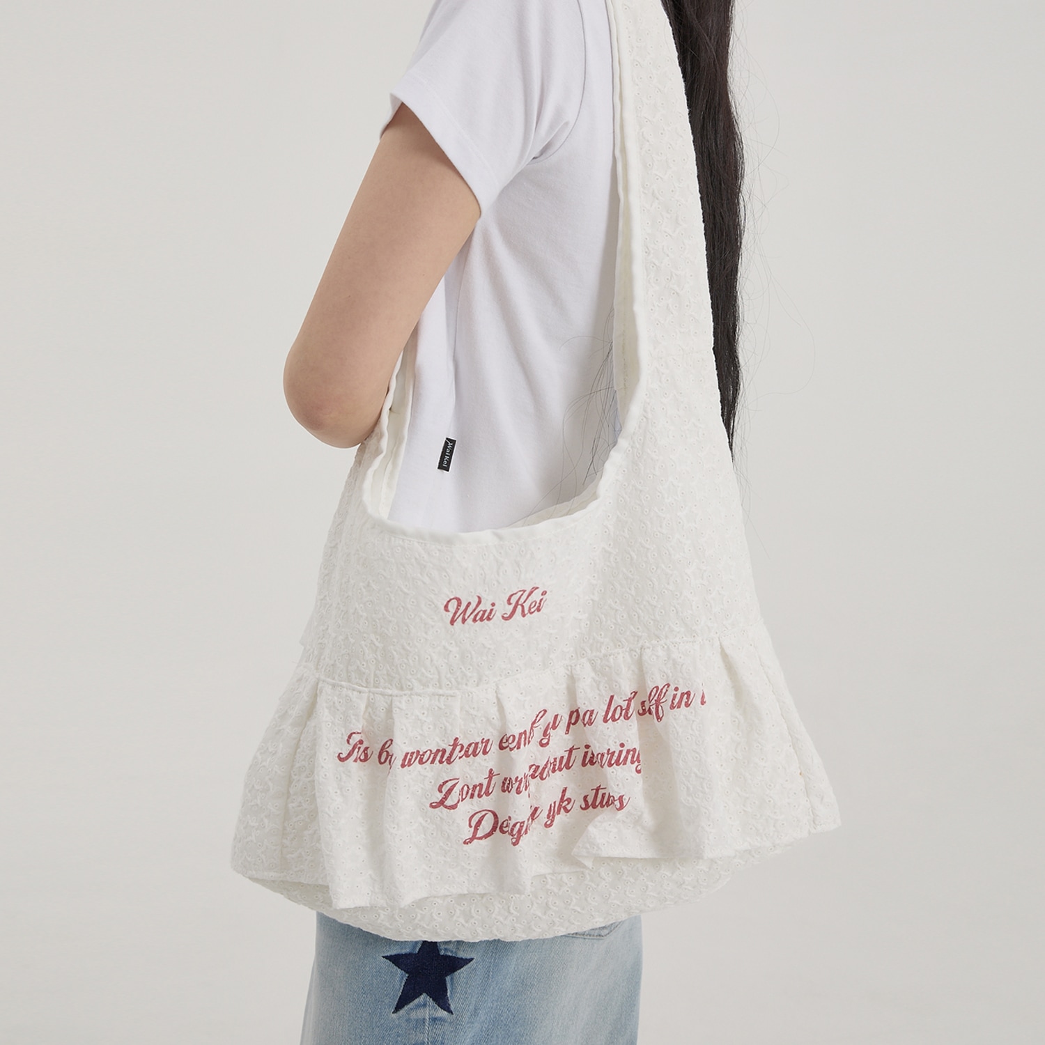 Star Dot Race Shoulder Bag WHITE