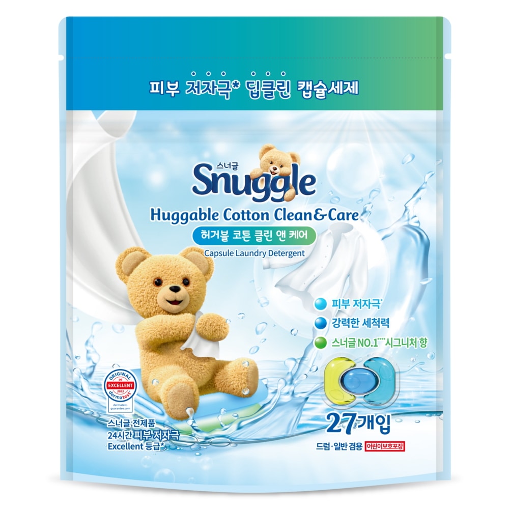 スナッグカプセル洗濯洗剤ハガブルコットンクリーン＆ケア410.4g27個入り1個
