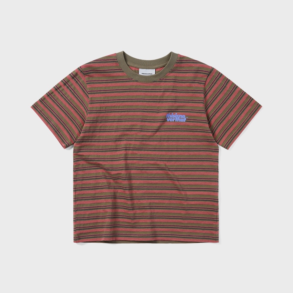 ディスイズネバー댓 ストライプ W Tシャツ カーキ 7,229円