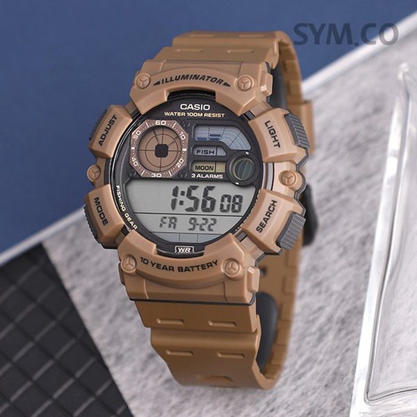 WS-1500H-5A 釣りモード アウトドア デジタル スポーツ メンズ ウレタン 腕時計 d