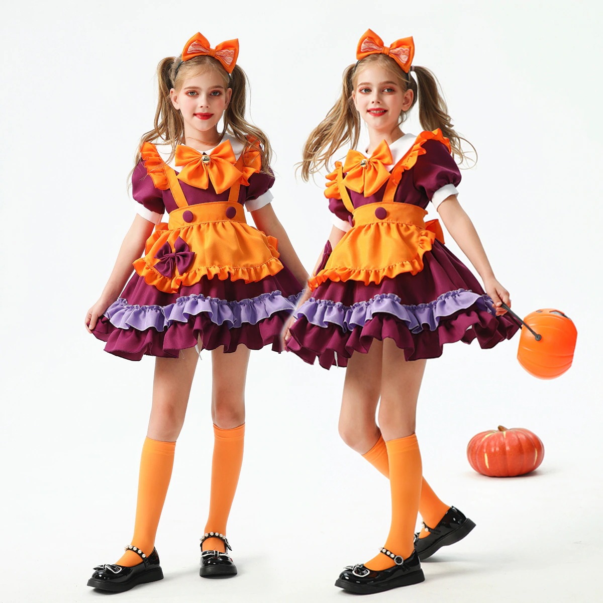 ハロウィン 子供用 コスチューム かぼちゃ スカート 子供服 魔女 コスチューム コスプレ 女の子 メイド服 ロリータ ドレス 4,649円