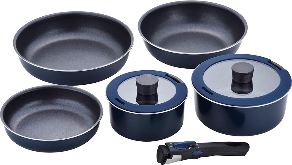 （在庫処分特価）調理器具 フライパン5点セット スティージー IH対応 フライパン20/26cm ディープパン24cm 鍋16/20cm 着脱式ハンドル MA-9899