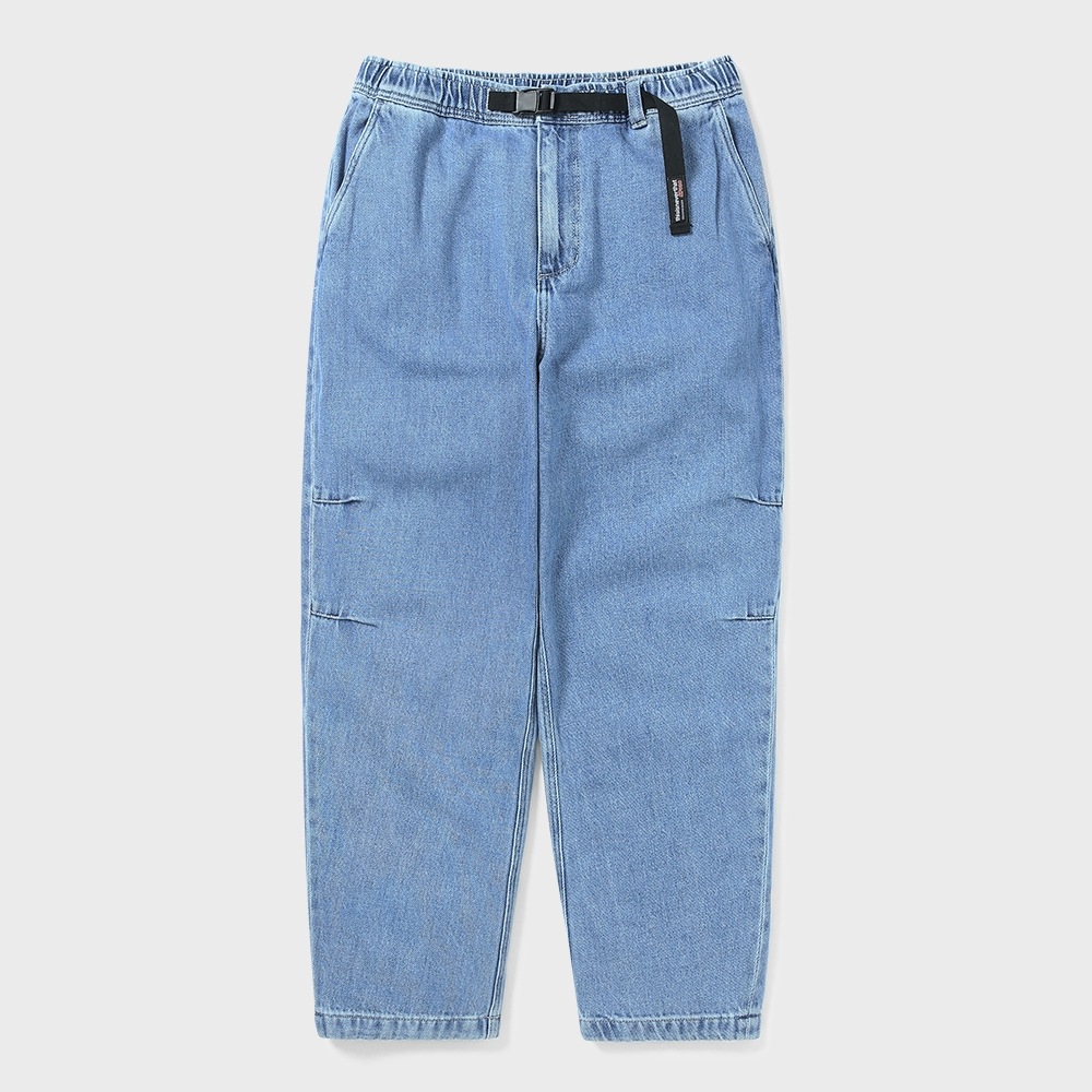 ディス・イズ・ネヴァー・ザット・ベルト付きデニムパンツライトブルー