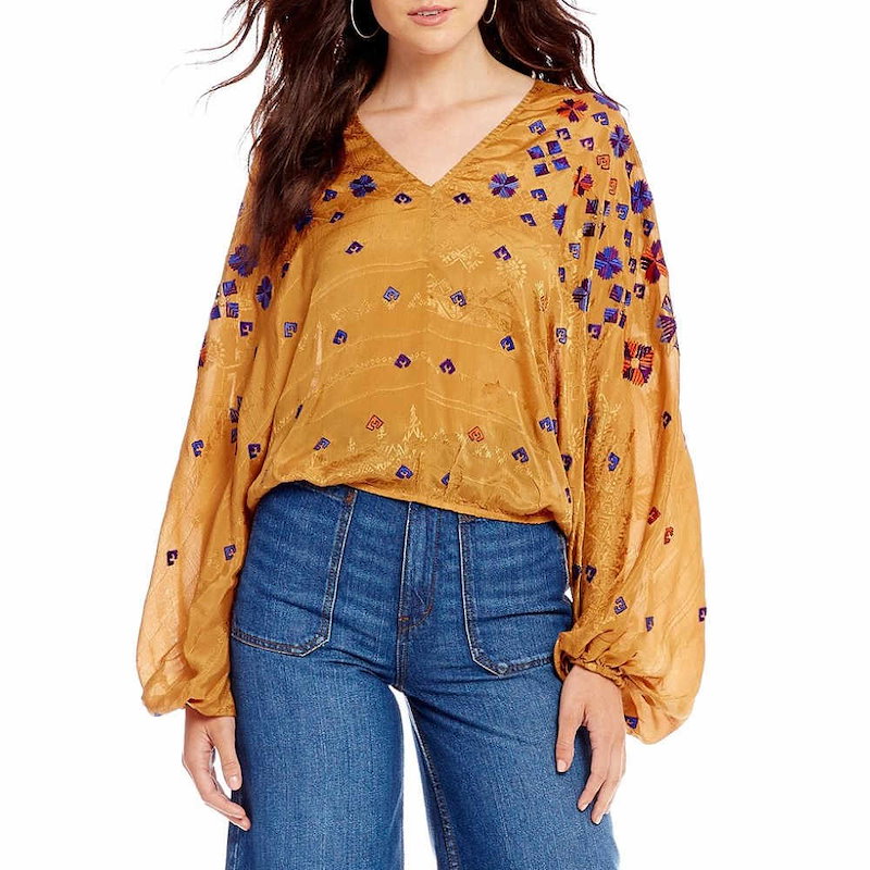 フリーピープル レディース トップス ブラウス・シャツ【Free People Music In Time Embroidered Peasant Blouse】Brown フリーピープル レディース トップス ブラウス・シャツ【Free People Music In Time Embroidered Peasant Blouse】Brown