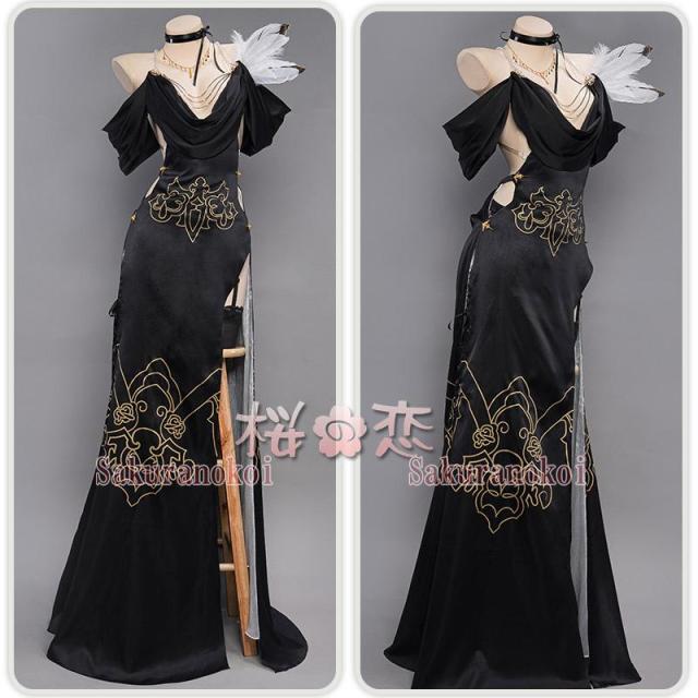 ニーア オートマタ コスプレ衣装 NieR Automata 2Bチャイナドレス ヨルハ二号B型 衣装 cosplay イベント パーティー コスチューム 変装 仮装 uw1692