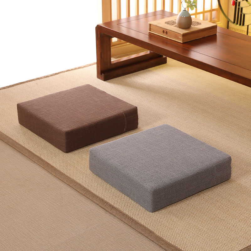 【今週だけお得】硬め 低反発40x40 北欧厚手 座布団 四角おしゃれ 和室座蒲団 分厚い スツール クッション あぐら 姿勢矯正 体圧分散 瞑想座禅