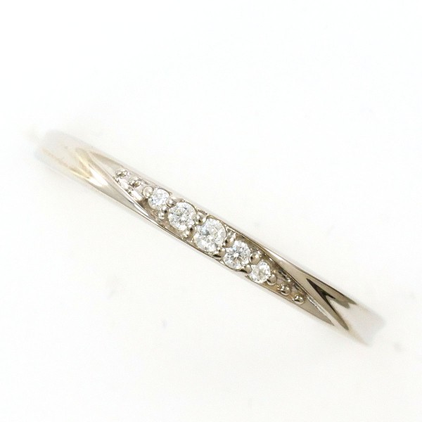 K10 10金 WG ホワイトゴールド リング 指輪 11号 ジルコニア ジュエリー 中古