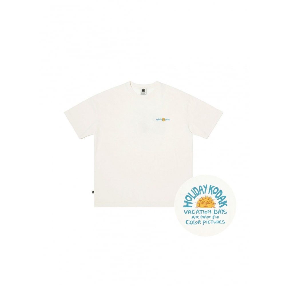 コダックアパレルサマーバックグラフィックソロナ半袖Tシャツアイボリー