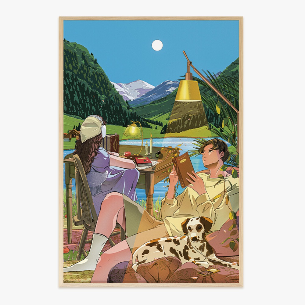 [昼のような夜] two_di イラスト 絵 キャンバス アート プリンティング インテリア 額縁 寝室 リビング オフィス プレゼント