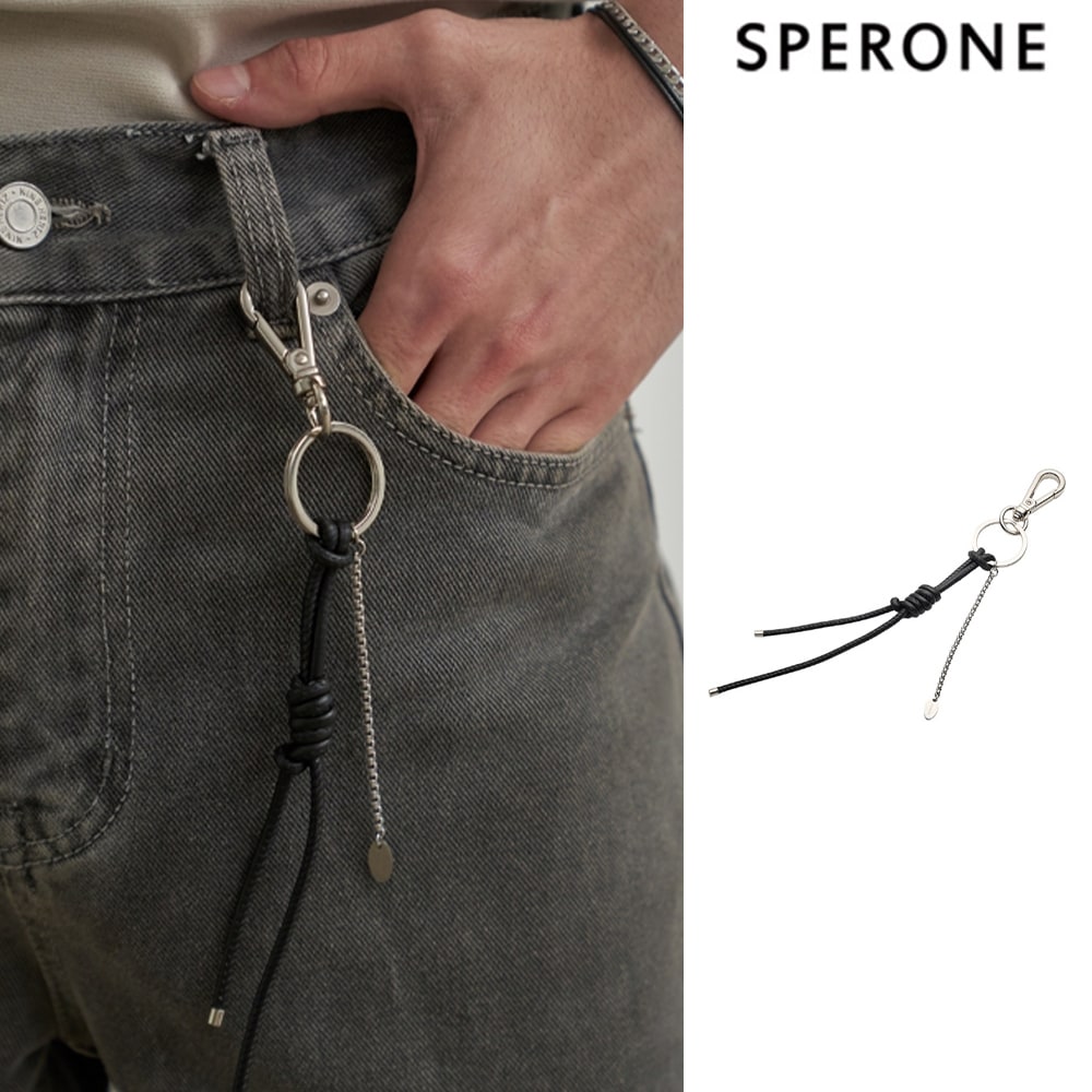 SPERONE] [Real Leather] Rope Combi Keyring キーホルダー