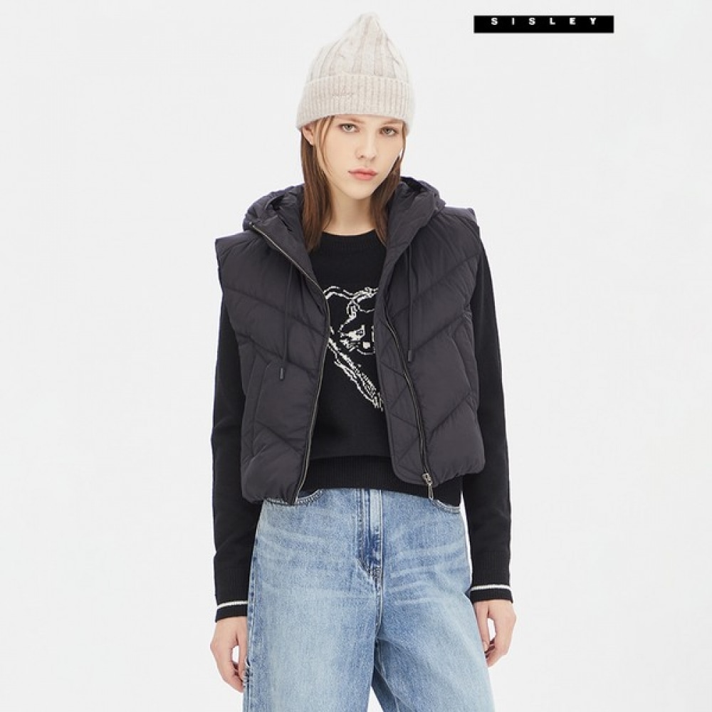 (シスレー) シスレーグレッグフード付きグースパッド入りベスト SAPDC1461_BK