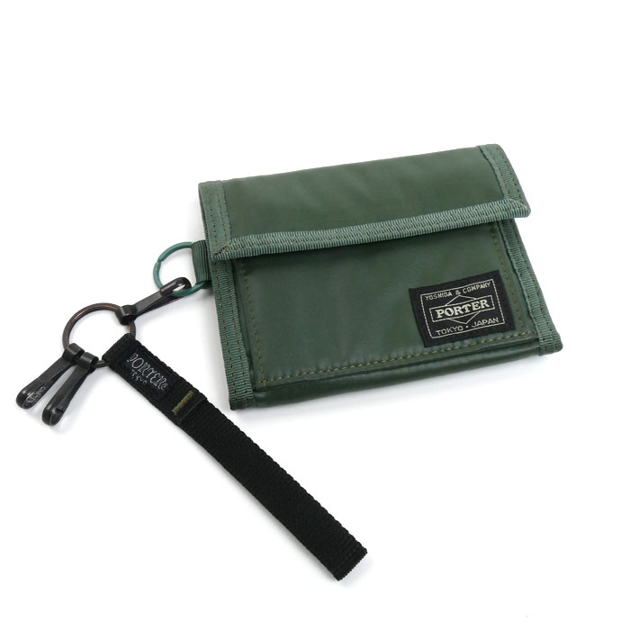 PORTER ポーター カプセルウォレット 三つ折り財布 カーキ 555-06440 メンズ 中古 美品